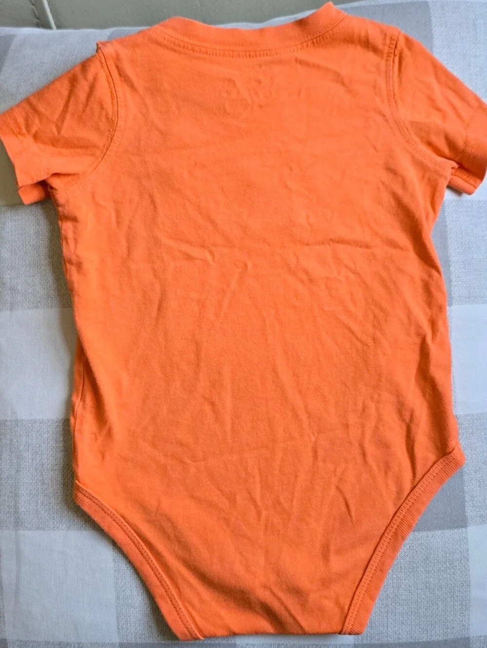 Jumping Beans Orange Alligator Unisex Onesie Plaid 12 Months